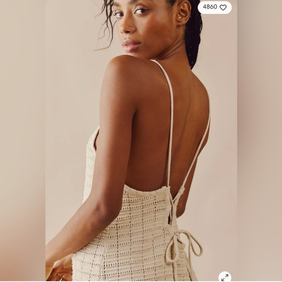 Free People Mallorca Fauxchet Sweater Midi Dress in Natural - L - Picture 13 of 16